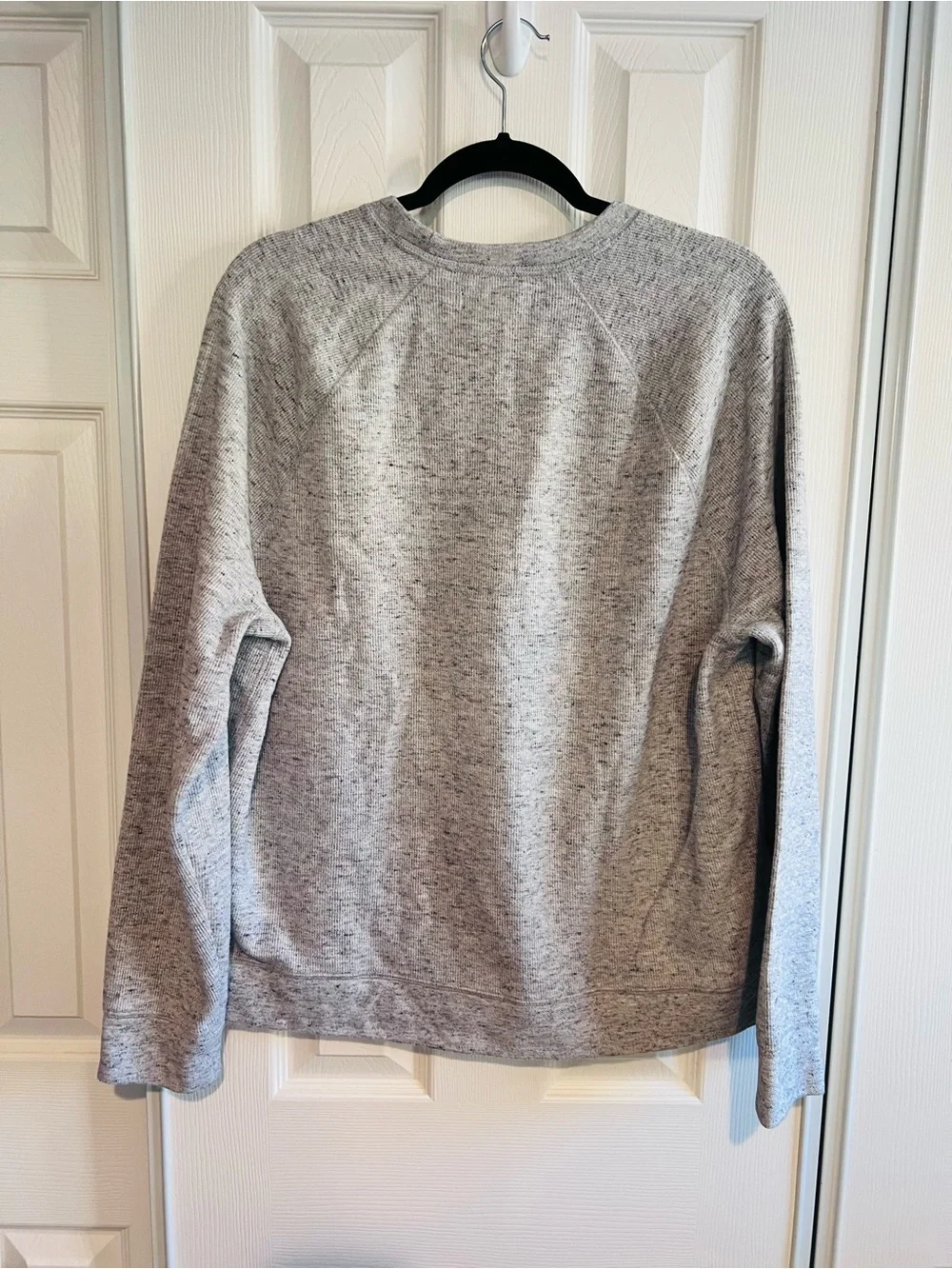 Banana Republic Gray Waffle Crewneck Sweatshirt Pullover Long Sleeve Size Large